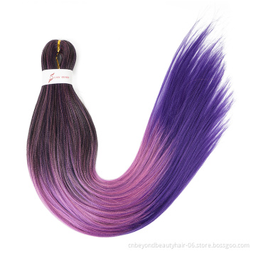 private label braid prestretched braiding Hair bulk synthetic yaki colored ombre pre stretched braiding hair